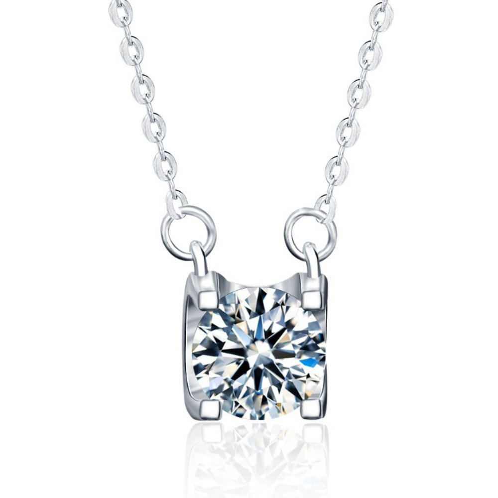 Certified 1ct. T.W. Moissanite Diamond Necklace New